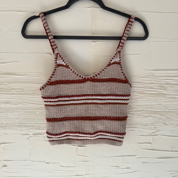 American Eagle Crochet Knit Striped Tank Top | Size M - Picture 2 of 7